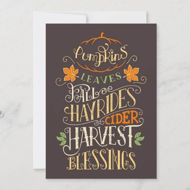 Fall & Harvest Blessings Card (Front)