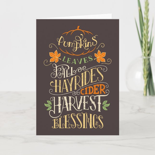 Fall & Harvest Blessings Card (Front)