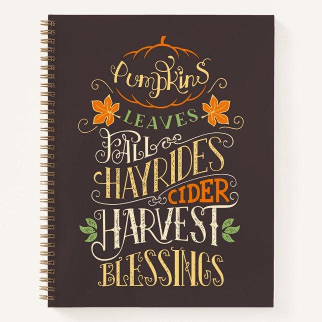 Fall & Harvest Blessings Notebook (Front)