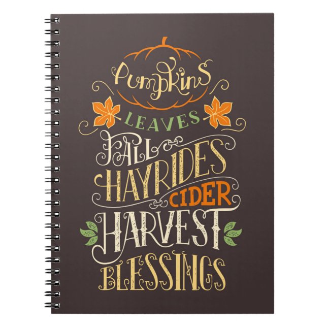 Fall & Harvest Blessings Notebook (Front)