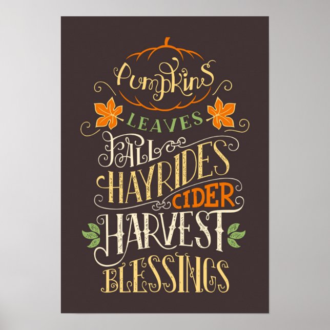 Fall & Harvest Blessings Poster (Front)