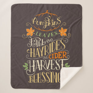 Fall & Harvest Blessings Sherpa Blanket