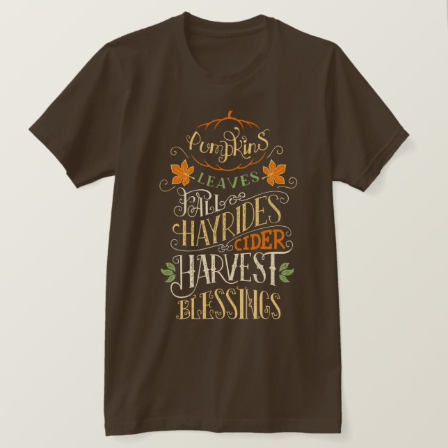Fall & Harvest Blessings T-Shirt (Design Front)