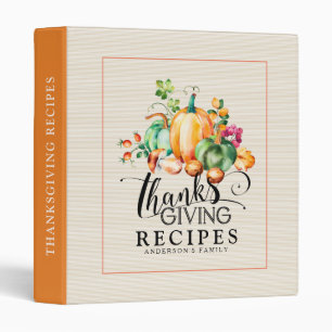 Fall Harvest bouquet Thanksgiving Recipes Binder