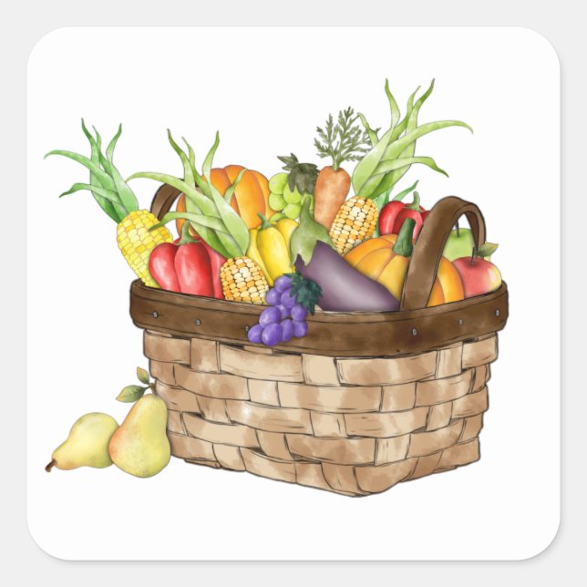 Fall Harvest Food Basket Sticker (Front)