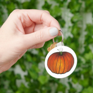 Fall Harvest Halloween Orange Pumpkin Thanksgiving Keychain
