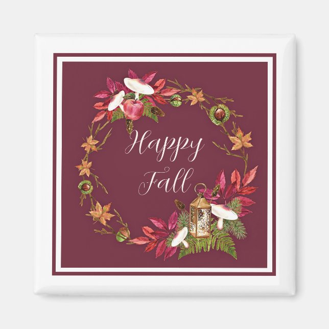Fall harvest nature with customizable text  magnet (Front)