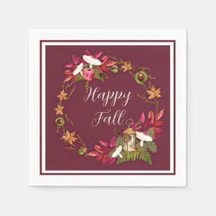 Fall harvest nature with customizable text napkin