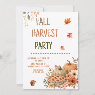 Fall Harvest Party Pumpkin Pie Invitation