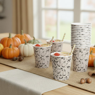 Fall Harvest Pumpkin Paper Cups