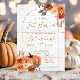 Fall Harvest Pumpkin Party Fest Picnic Invitation