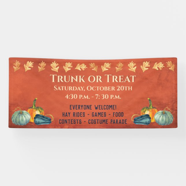 Fall Harvest Pumpkin Trunk or Treat Banner (Horizontal)