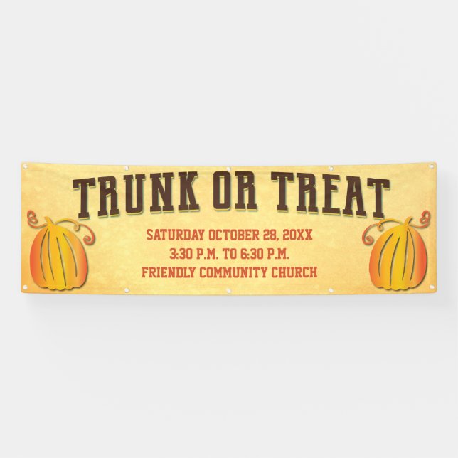 Fall Harvest Pumpkin Trunk or Treat Event Banner (Horizontal)