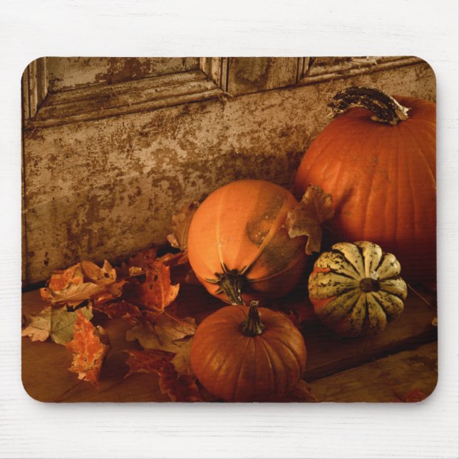 Fall Harvest/ Pumpkins And Gourds At The Door Mouse Pad (Front)