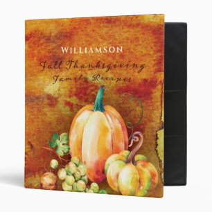 Fall Harvest Pumpkins Family Thanksgiving Recipes Binder