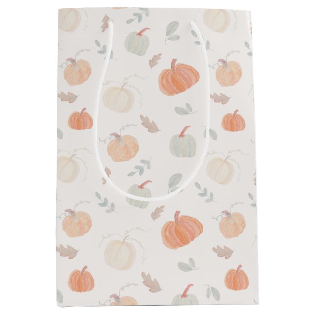Fall harvest pumpkins medium gift bag (Front)