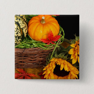 Fall Harvest Sunflowers 2 Inch Square Button