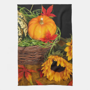 Fall Harvest Sunflowers Kitchen Towel