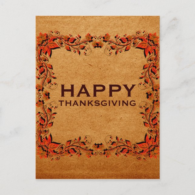 Fall Harvest Thanksgiving Postcard (Front)