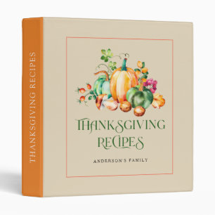 Fall Harvest Thanksgiving Recipes Typography Binder
