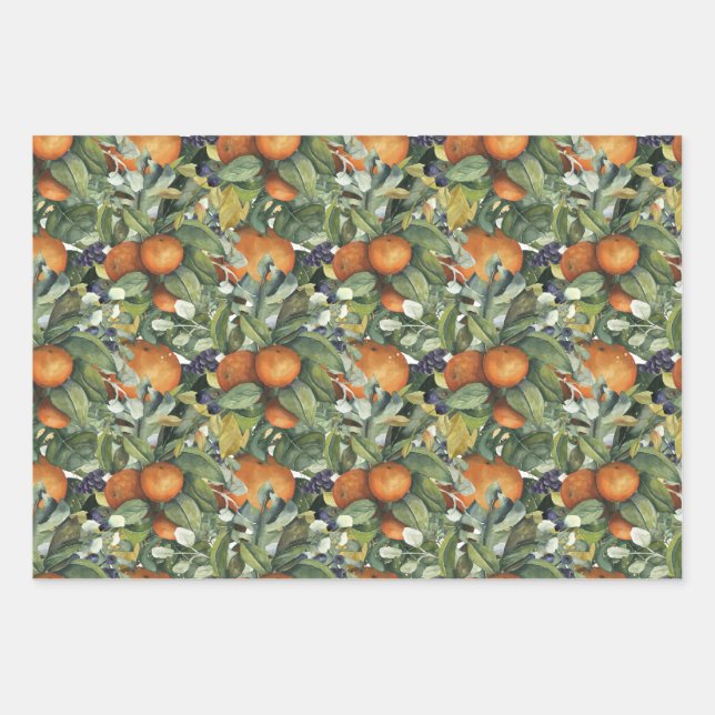 Fall harvest theme wrapping paper sheet (Front)