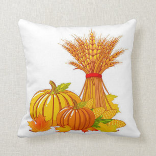 Fall Harvest Throw Pillow/Thanksgiving Throw Pillow