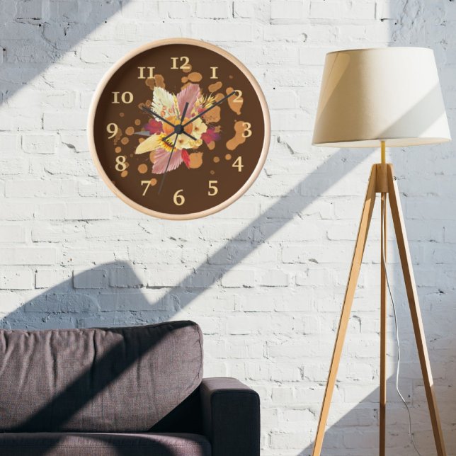 Fall Harvest Wall Clock, 8" Round Acrylic Clock (Fall Harvest Wall Clock
Clocks Collection )