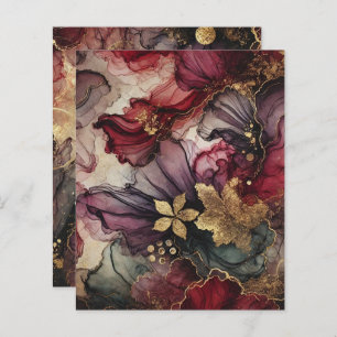 Fall Harvest Wine Alcohol Ink Scrapbook Paper