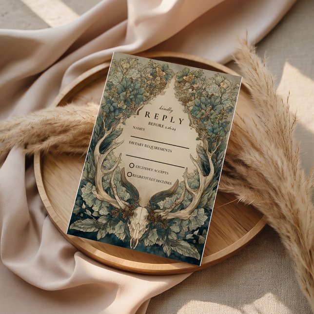 Fall Harvest Woodland Wedding RSVP Card (Creator Uploaded)