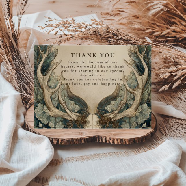 Fall Harvest Woodland Wedding Thank You Card (Creator Uploaded)
