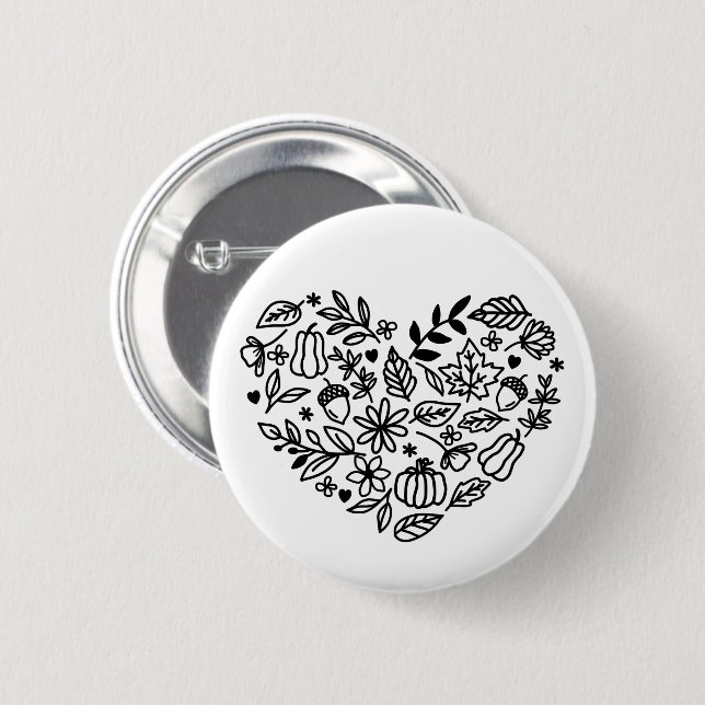 Fall Heart 2 Inch Round Button (Front & Back)