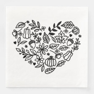 Fall Heart Napkin