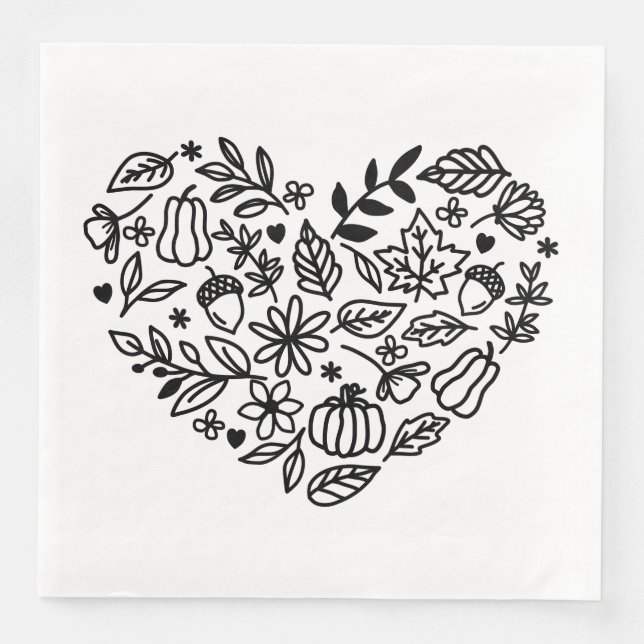 Fall Heart Napkin (Front)