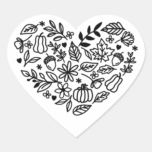 Fall Heart Sticker (Front)