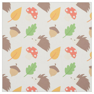 Fall Hedgehog Pattern Fabric