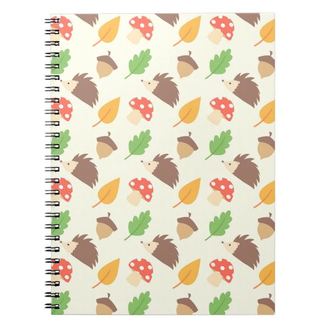 Fall Hedgehog Pattern Notebook (Front)