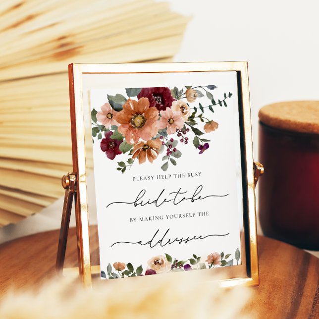 Fall Help the Busy Bride Address an Envelop Poster (Creator Uploaded)