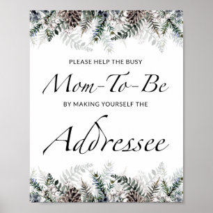 Fall Help the Busy Mom-to-Be Address an Envelope P Poster