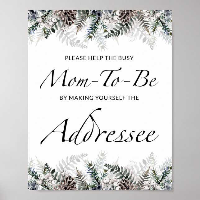 Fall Help the Busy Mom-to-Be Address an Envelope P Poster (Front)