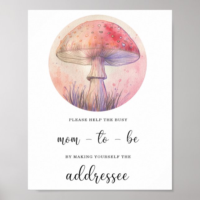 Fall Help the Busy Mom-to-Be Address an Envelope Poster (Front)