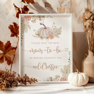 Fall Help the Busy Mom-to-Be Address an Envelope Poster