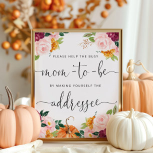 Fall Help the Busy Mom-to-Be Address an Envelope Poster