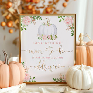 Fall Help the Busy Mom-to-Be Address an Envelope Poster