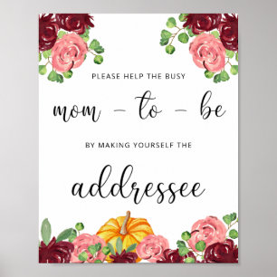 Fall Help the Busy Mom-to-Be Address an Envelope  Poster
