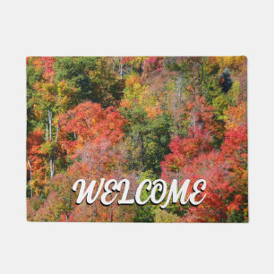 Fall Hillside Colourful Autumn Nature Photography Doormat