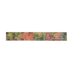 Fall Hillside Colourful Autumn Nature Photography Wrap Around Label