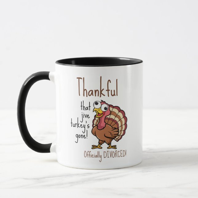 Fall Holiday Funny Divorce  Mug (Left)