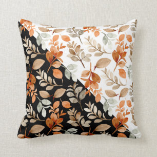 Fall Home Decor Flowers in Autumn Colours Two Tone Throw Pillow