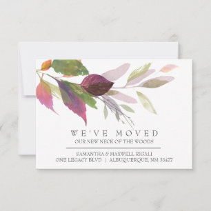 Fall Home Moving Announcement Watercolor Botanical