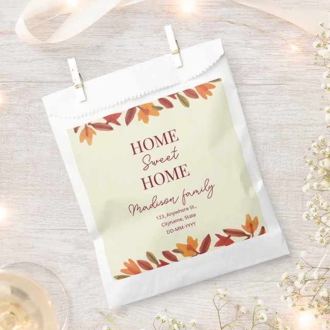 Fall Home Sweet Home open house Housewarming  Favour Bag (Clipped)